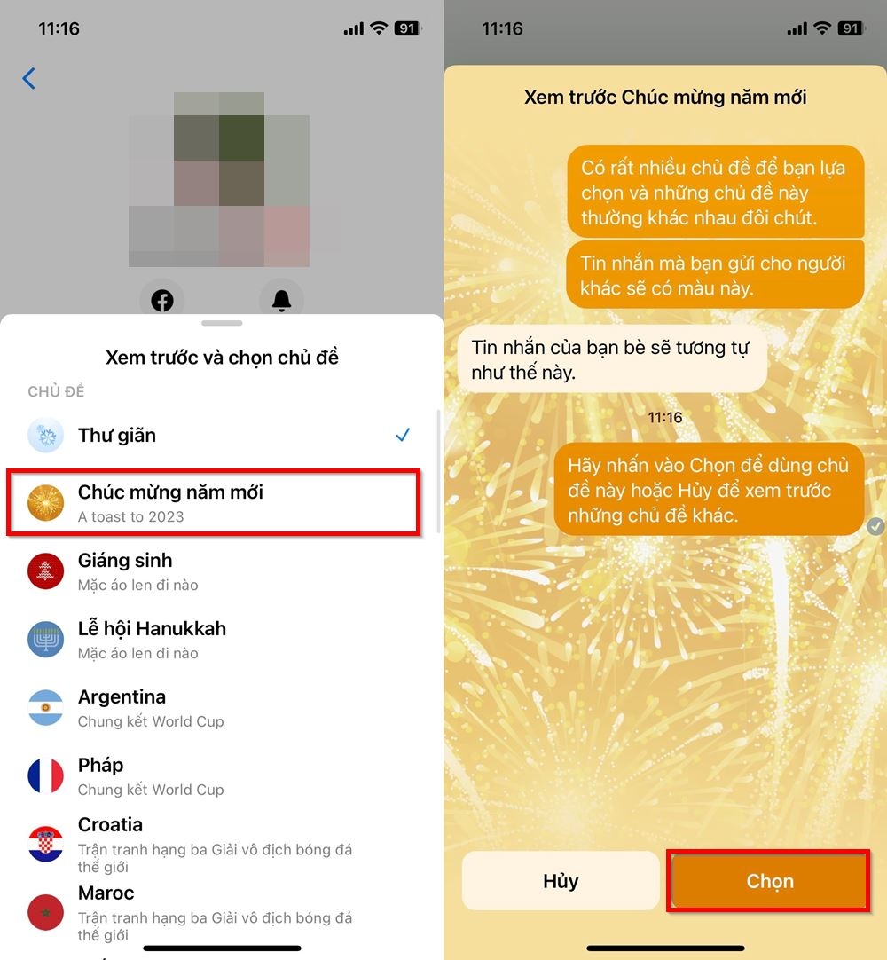Cách đổi chủ đề năm mới trên Messenger 2