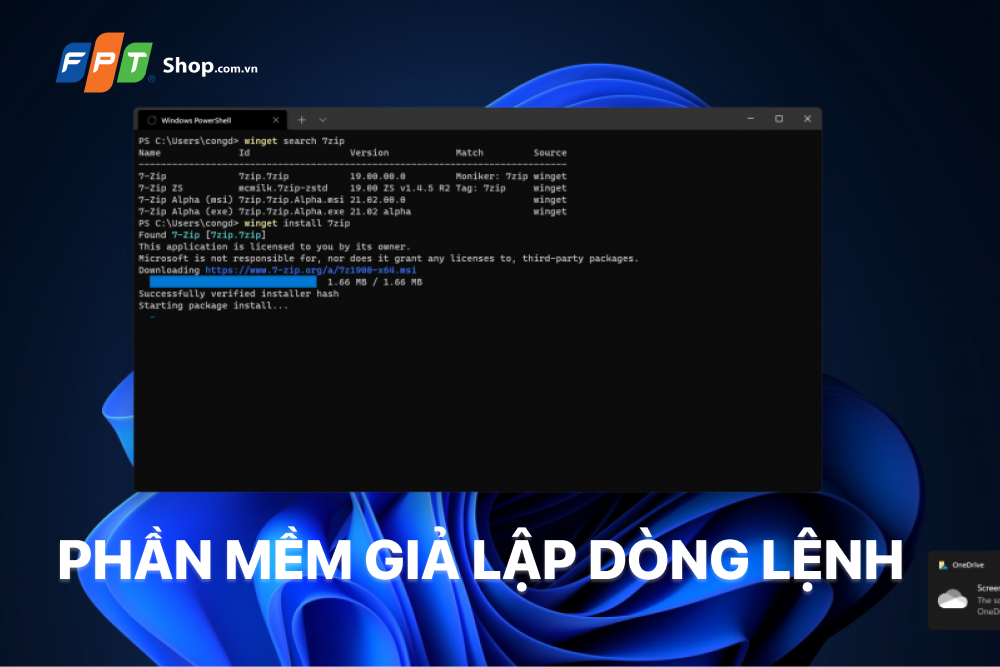 Phần mềm giả lập dòng lệnh - Windows PowerShell