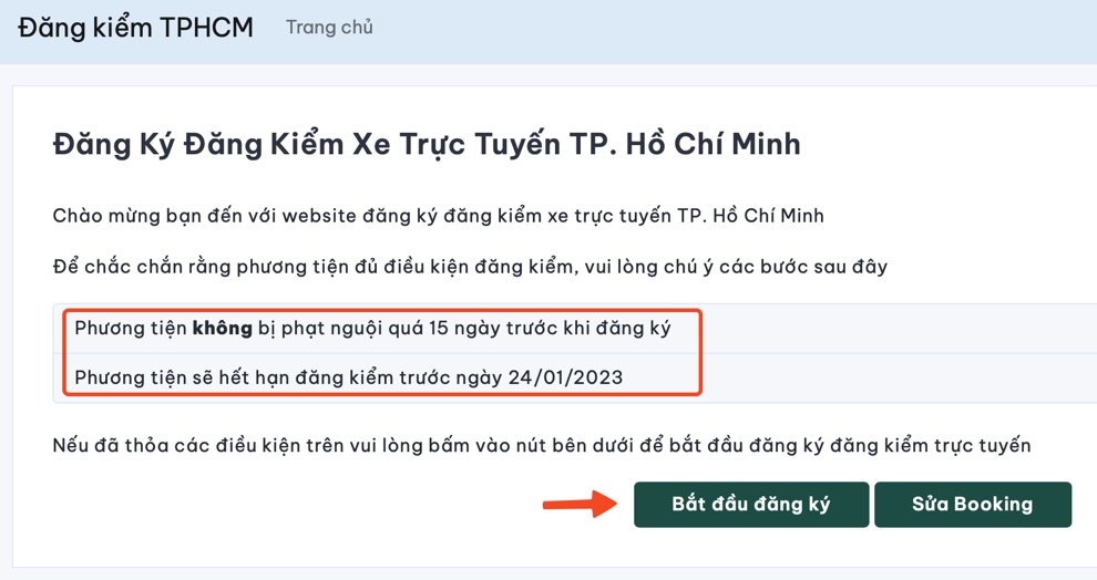 cách đăng ký đăng kiểm trực tuyến tại tphcm