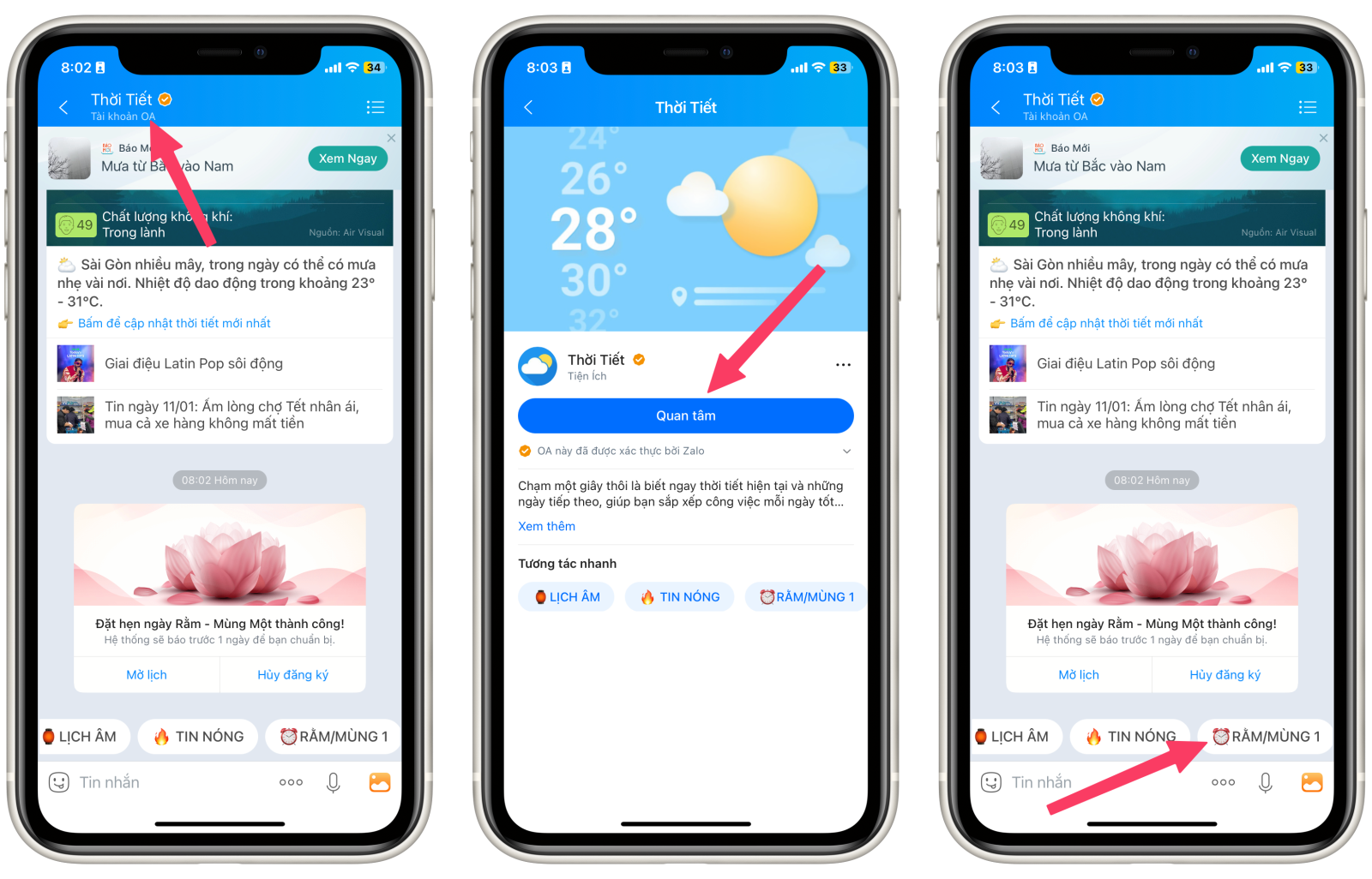 Cách theo dõi lịch âm và ngày rằm mùng một trên Zalo - Ảnh 3