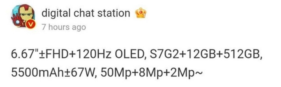 Rò rỉ cấu hình Xiaomi Redmi Note 12 Turbo