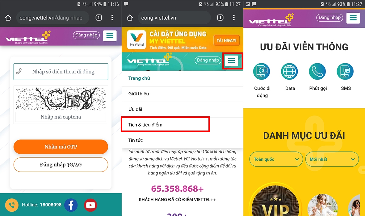 Đổi điểm thông qua website cong.viettel.vn dễ dàng
