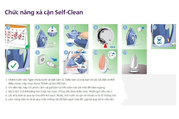 vệ sinh cặn bàn ủi philips- hình 2