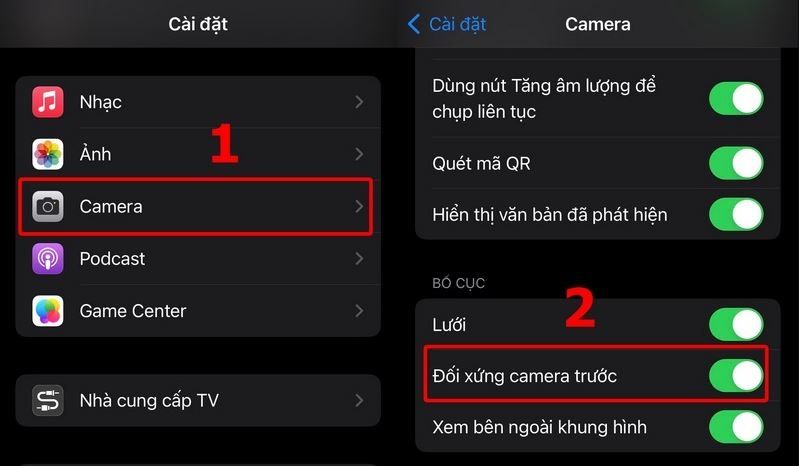 chụp cam thường iPhone bị lệch mặt