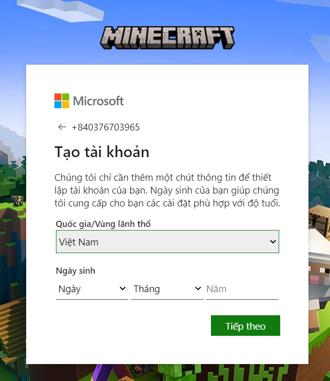 Hướng dẫn cách tạo tài khoản Minecraft (Ảnh 6)