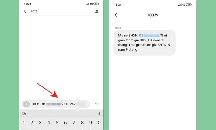 Tra cứu quá trình đóng BHXH qua tin nhắn