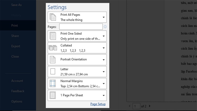 Cách in ngang giấy A4 cho file Word (Ảnh 2)