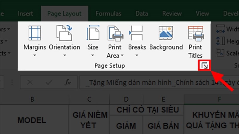 Cách in ngang giấy A4 file Excel (Ảnh 2)