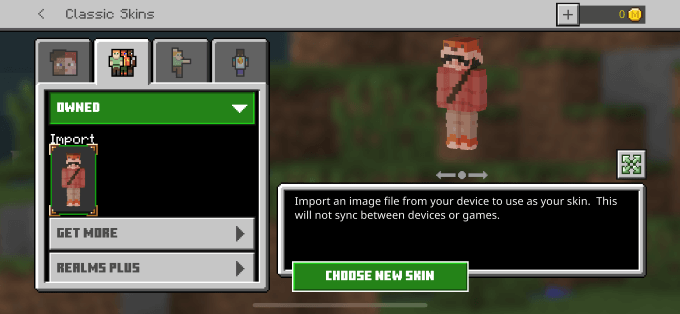 Cách đổi skin Minecraft trên điện thoại