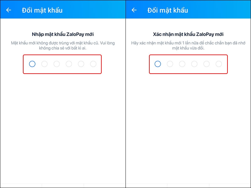 Cách thay đổi mật khẩu ZaloPay