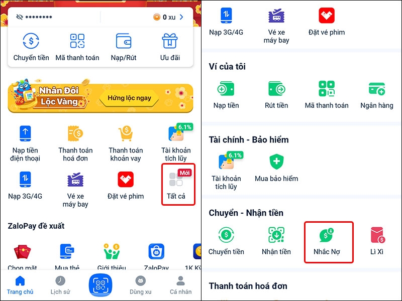 Hướng dẫn gửi lời nhắc chuyển tiền đến một người trên ZaloPay
