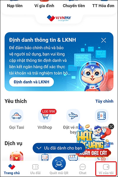 Cách thay đổi mật khẩu ví điện tử VNPAY