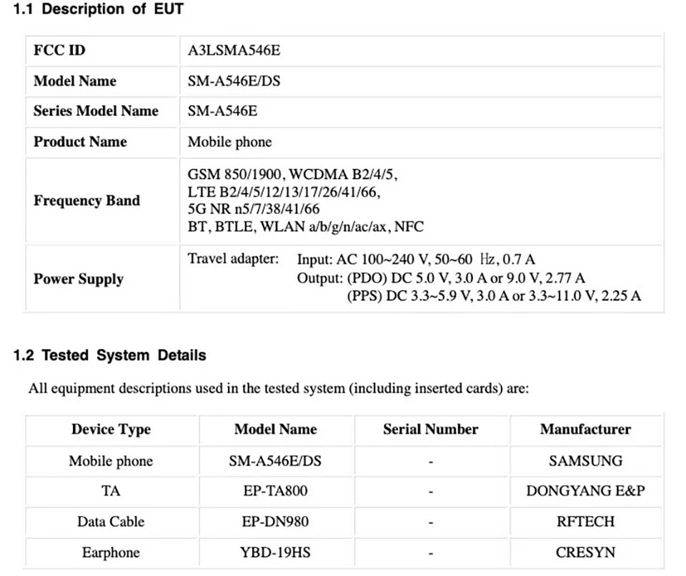 Galaxy A54 5G đạt chứng nhận FCC (ảnh 2)