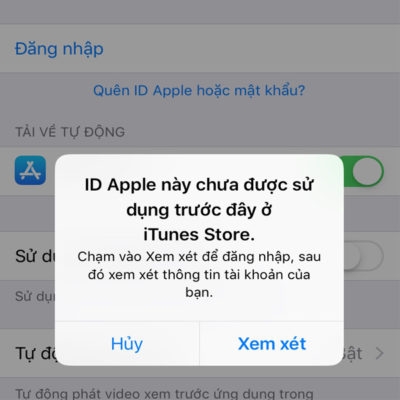 cách đăng nhập iTunes Store trên iPhone