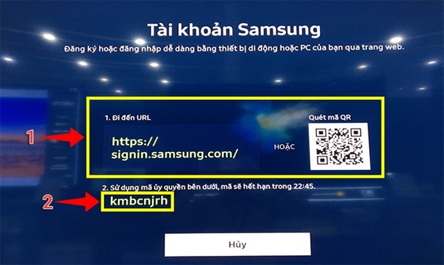tạo tài khoản Samsung TV