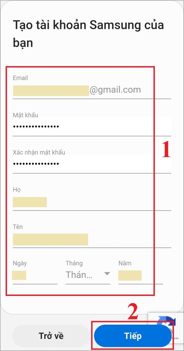 tạo tài khoản Samsung TV
