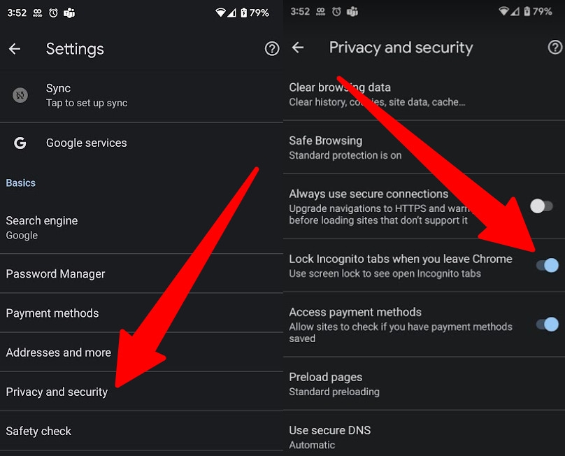 Mẹo khóa các Tab ẩn danh khi đóng Chrome trên Android (2)