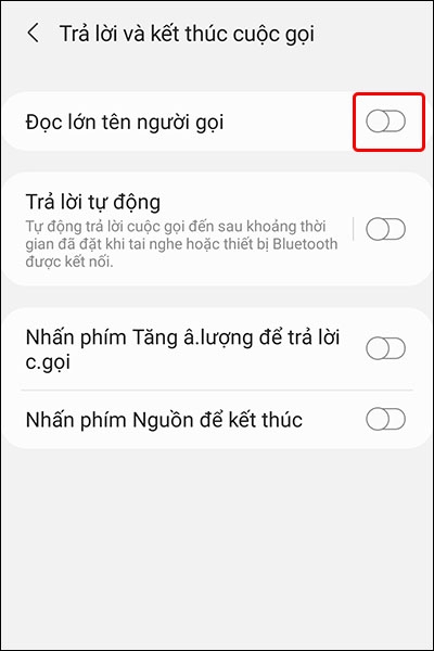 Cách đọc lớn tên người gọi khi có cuộc gọi đến trên điện thoại Samsung