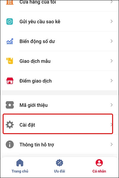 Cách bật cảnh báo đăng nhập trên ứng dụng Viettel Money