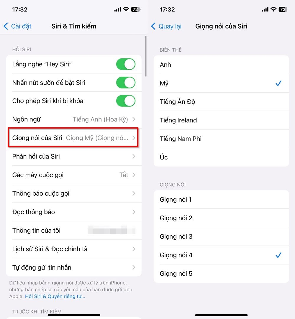 Cách thay đổi giọng nói và ngôn ngữ cho Siri trên iPhone 3