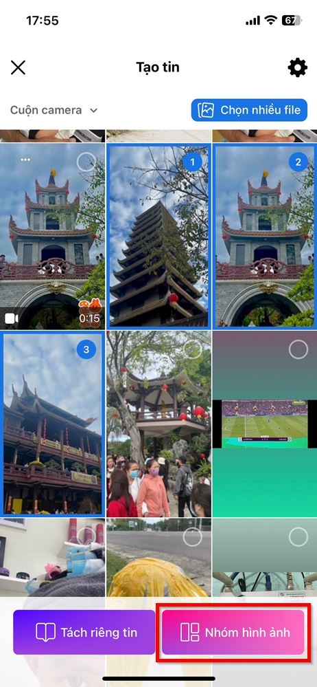 Cách ghép nhiều ảnh cùng một story khi đăng trên Facebook 2