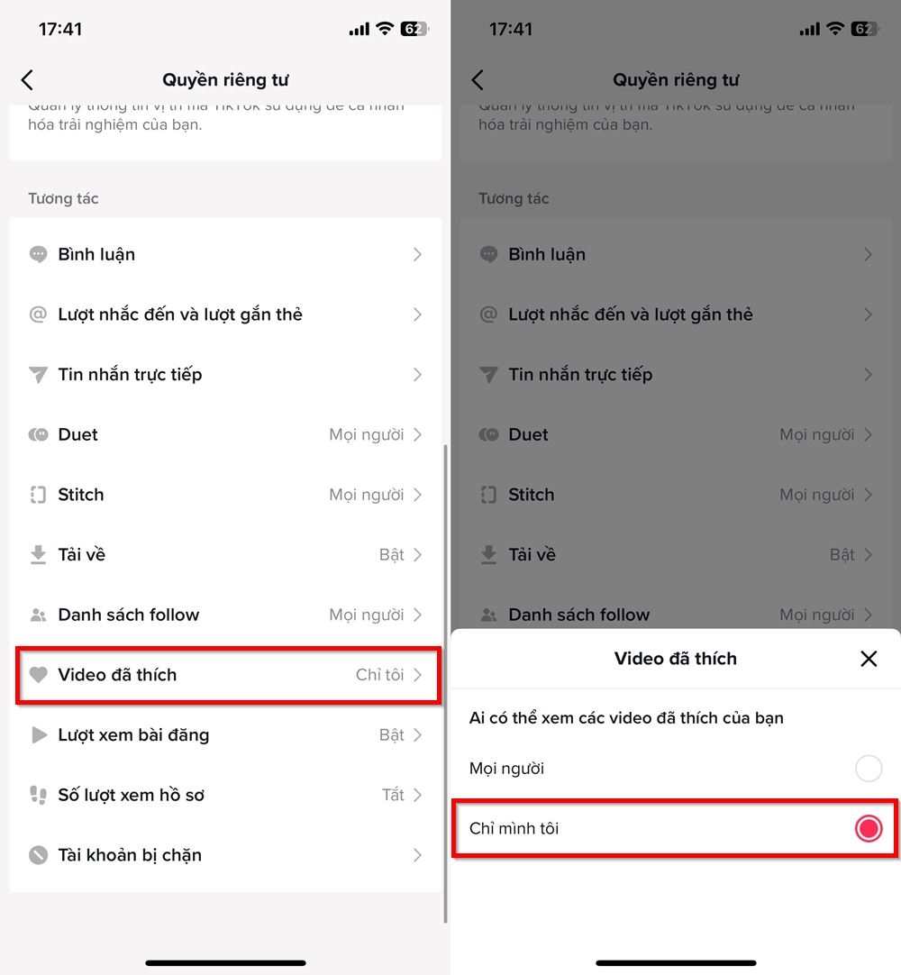 Cách ẩn video bạn đã thả tim trên TikTok 3