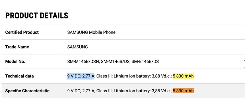 Rò rỉ thông tin pin và công nghệ sạc của Samsung Galaxy M14 5G và F14 5G