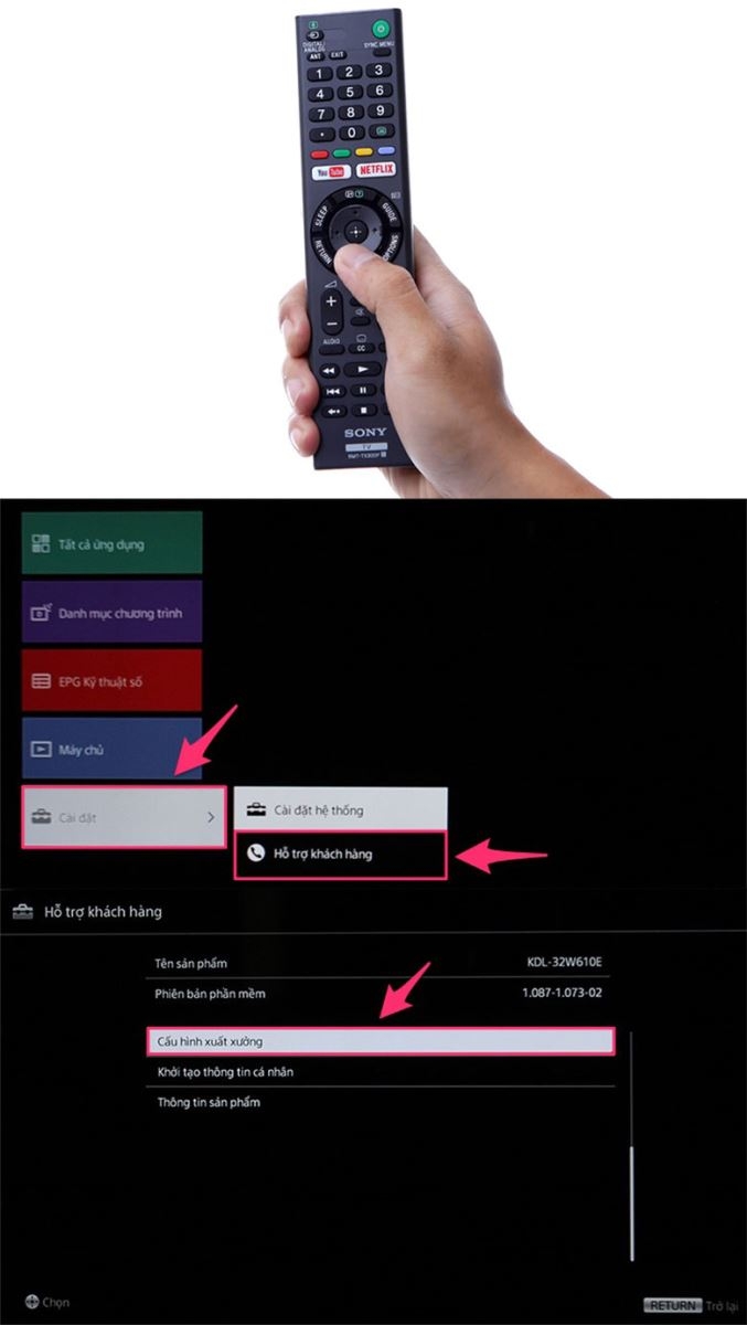 cách reset tivi Sony