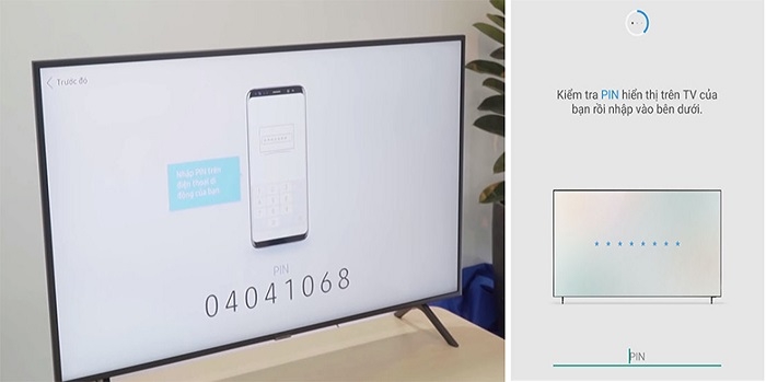 Nhập mã PIN để kết nối và điều khiển tivi bằng điện thoại