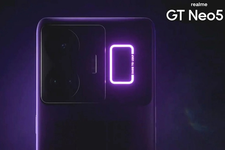 Thiết kế mặt sau của Realme GT Neo5 được hé lộ với dải đèn LED đẹp mắt
