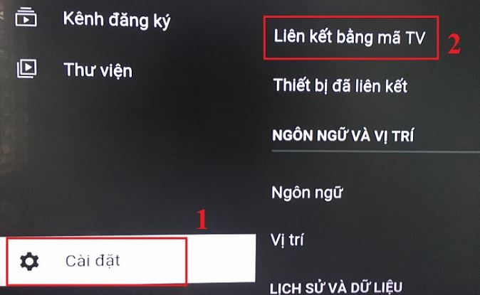 Liên kết bằng mã tivi