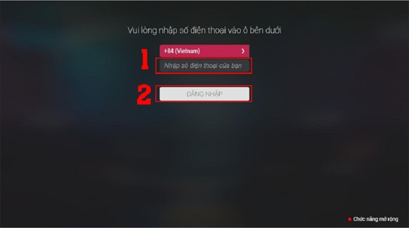 hập số điện thoại mà bạn sử dụng