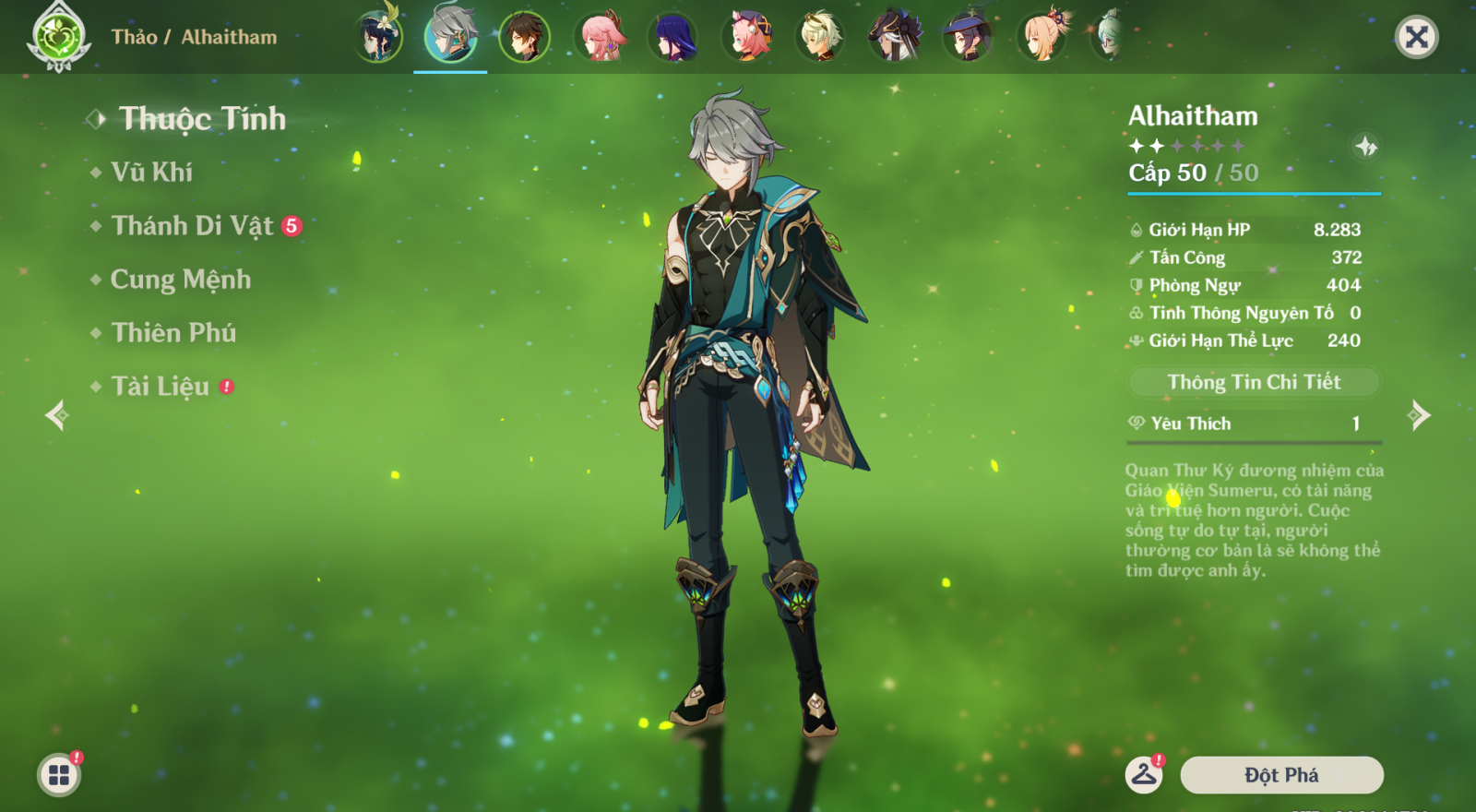 Thông tin cơ bản Alhaitham