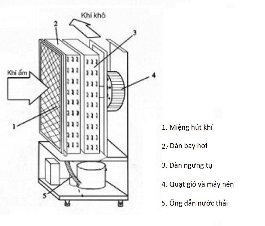 cấu tạo máy hút ẩm