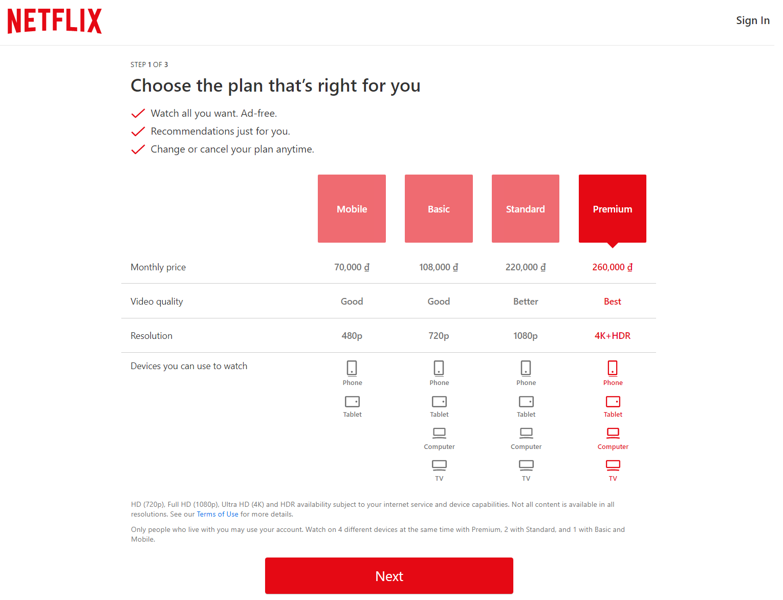 Thanh toán Netflix