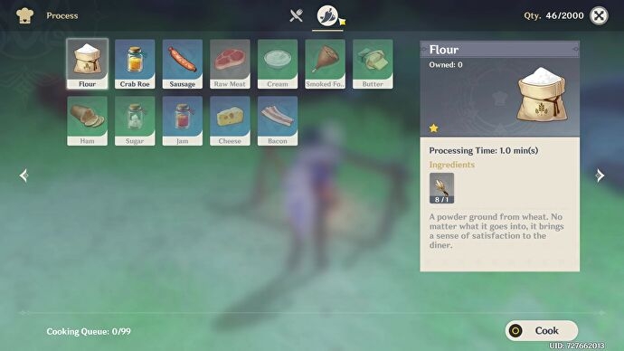 Tổng hợp nhanh 4 bước gia công thực phẩm Genshin Impact