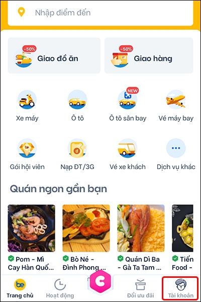 Hướng dẫn liên kết tài khoản Google với ứng dụng Be