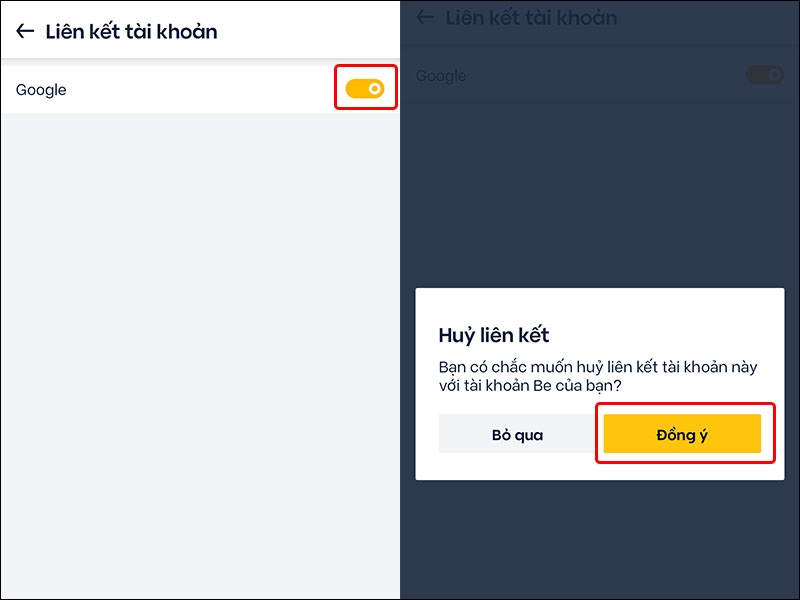 Hướng dẫn liên kết tài khoản Google với ứng dụng Be