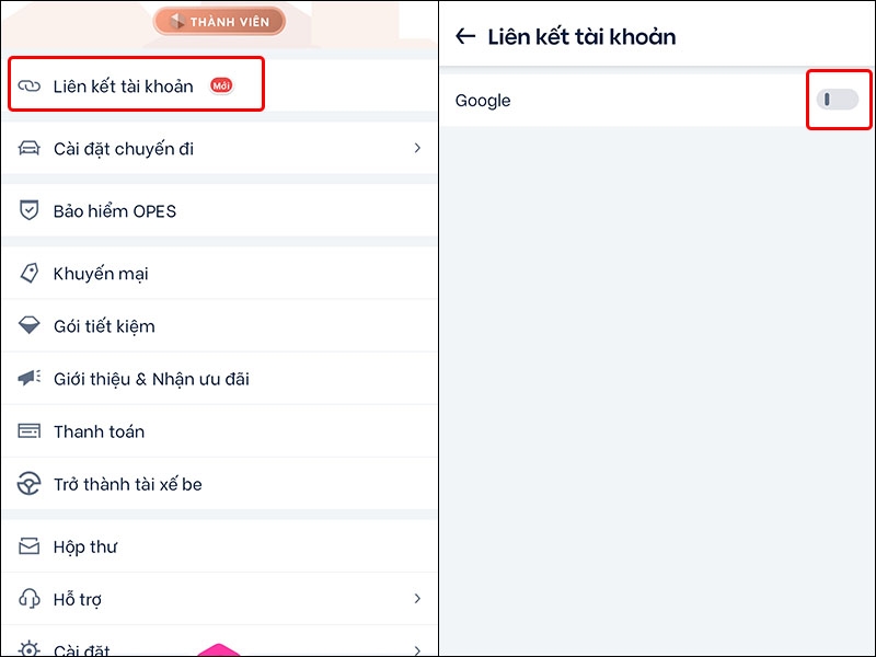 Hướng dẫn liên kết tài khoản Google với ứng dụng Be
