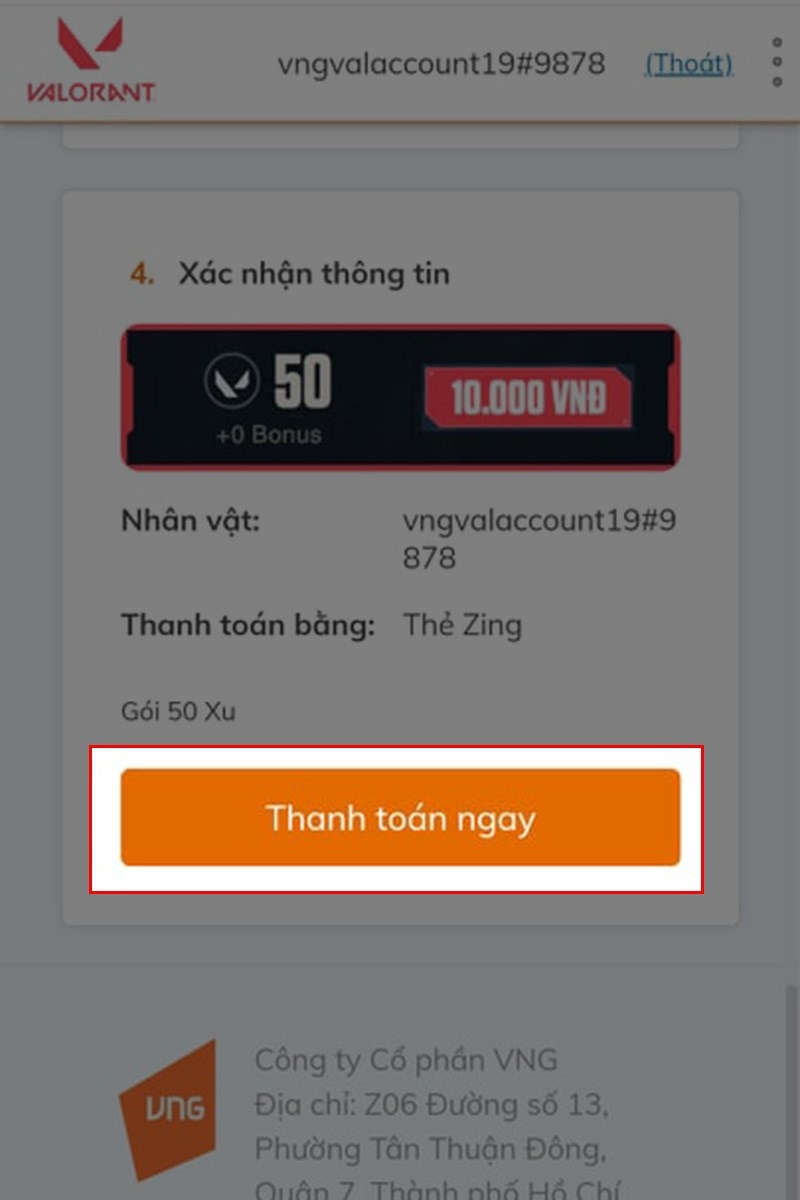 Nạp chi phí Valorant bởi vì Zing Card (Ảnh 3)