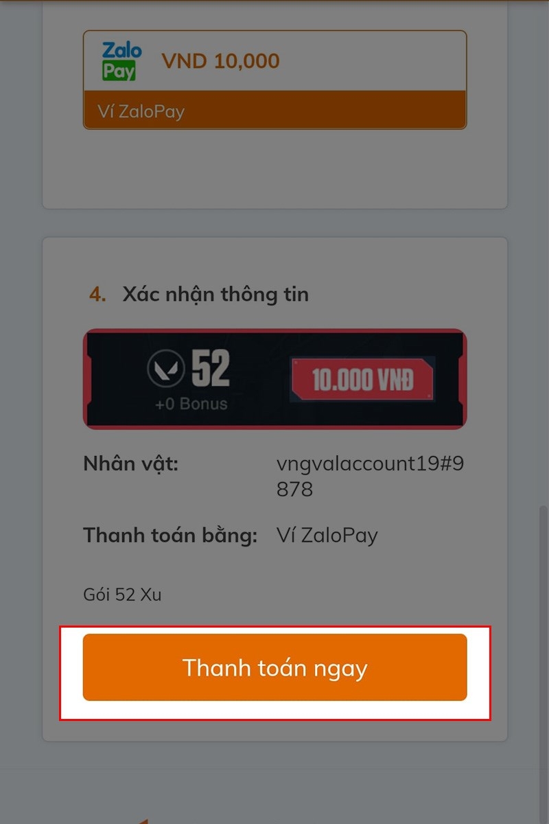 Nạp chi phí Valorant bởi vì Zalopay (Ảnh 2)