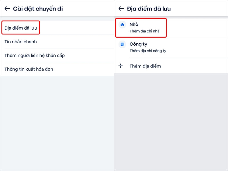Hướng dẫn thêm điểm đón cố định trên ứng dụng Be
