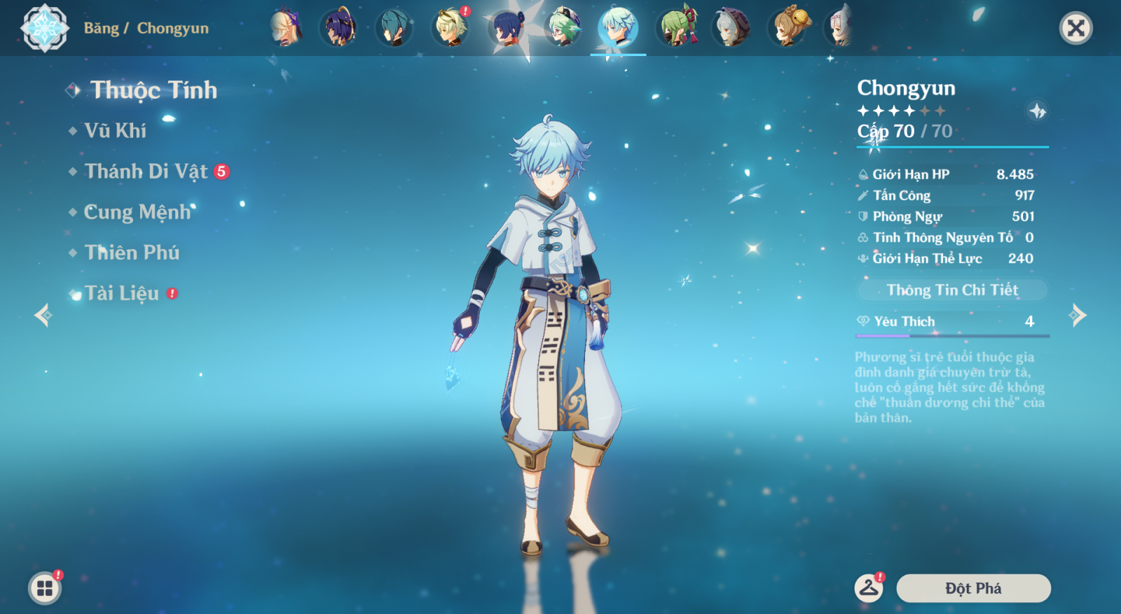 Thông tin cơ bản Chongyun