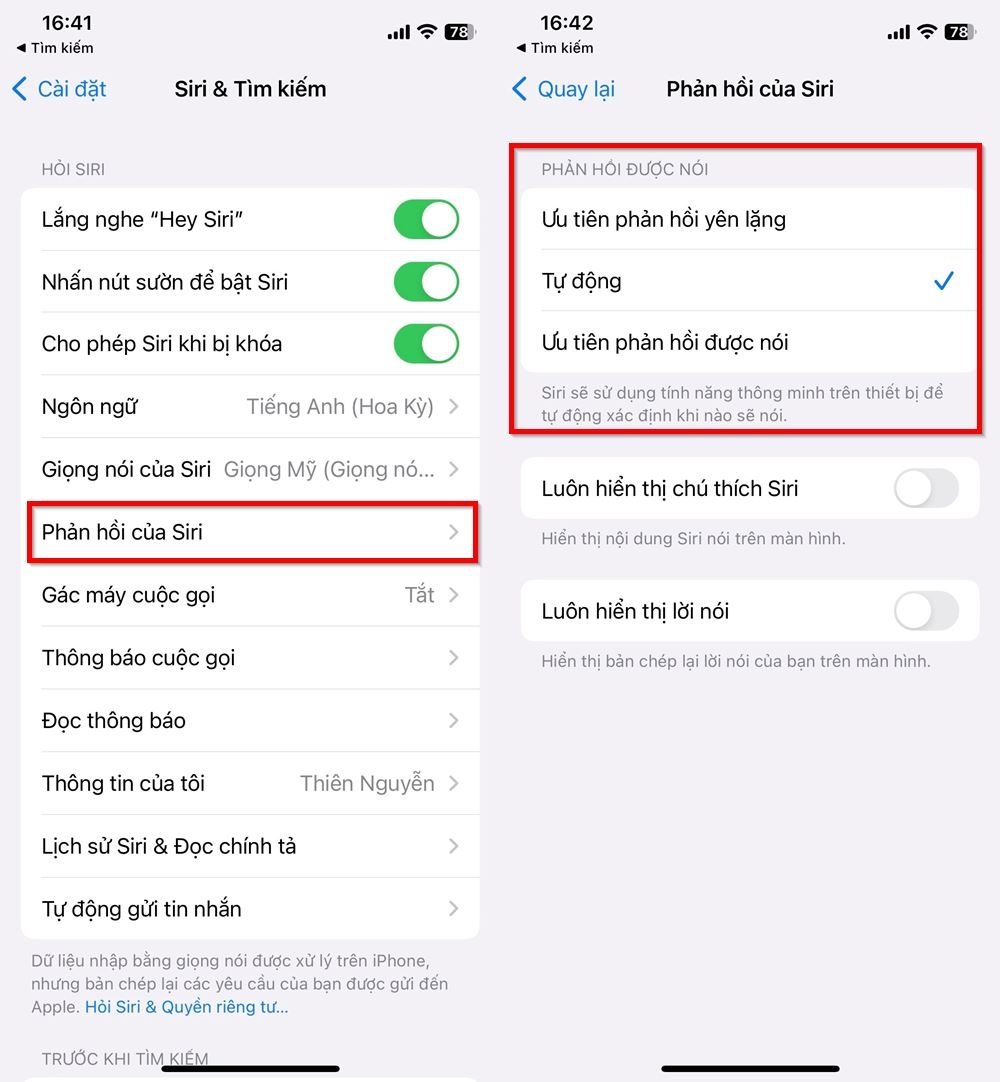 Cách thay đổi cách thức phản hồi của Siri 2