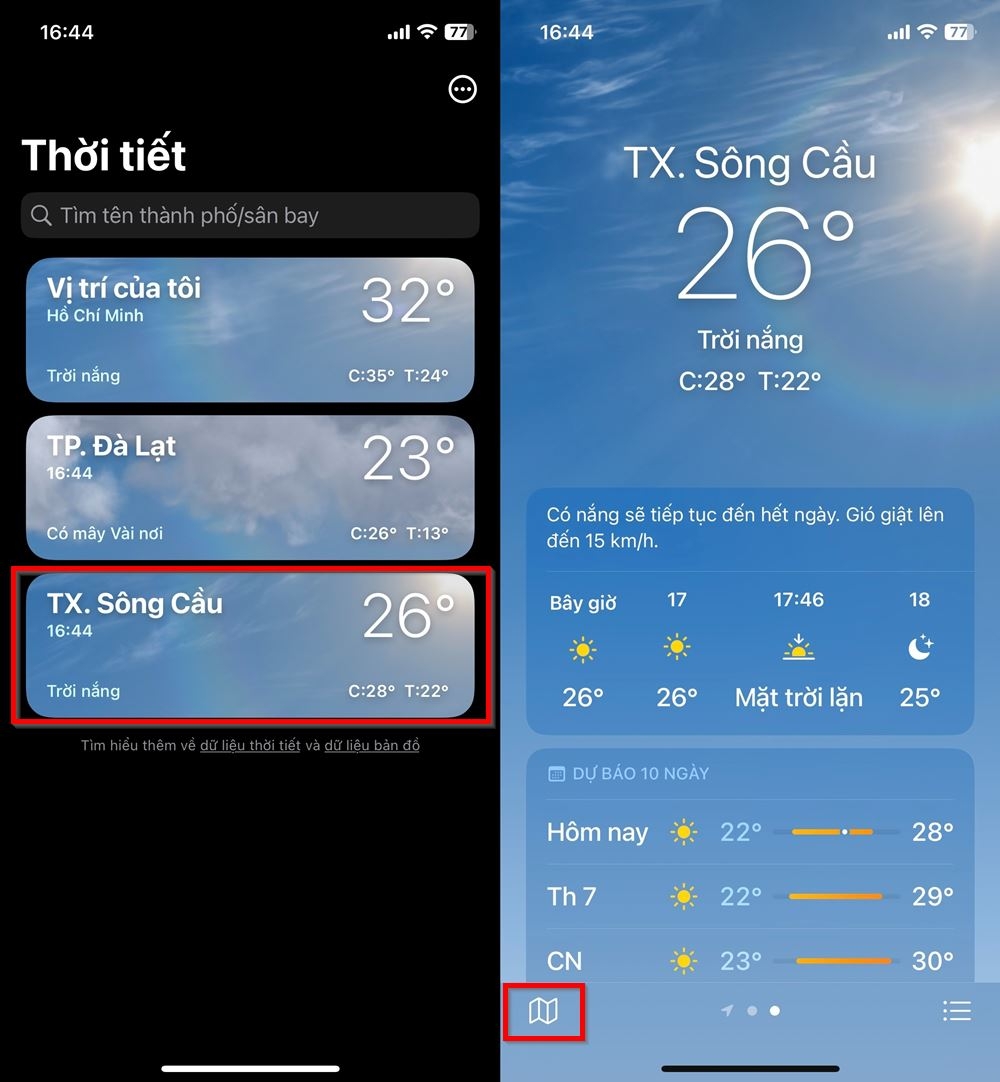 3 mẹo sử dụng ứng dụng thời tiết trên iPhone cực hay 3