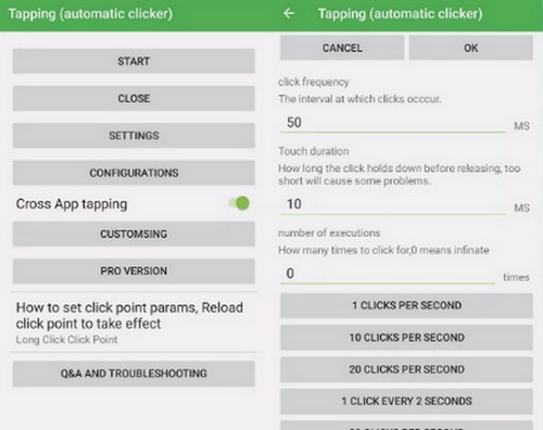 Auto click cho Android không cần root - Automatic Clicker