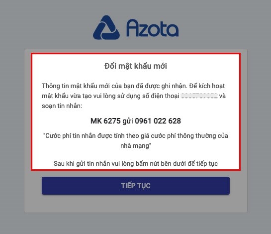 Cách lấy lại mật khẩu Azota - Ảnh 5