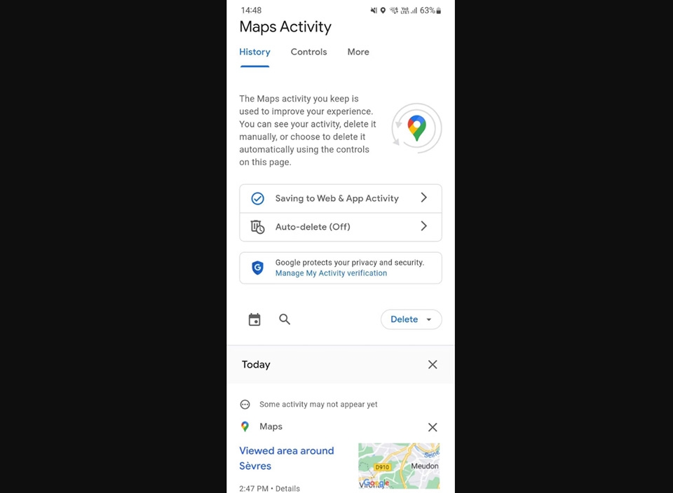 Xóa lịch sử tìm kiếm trên Google Maps - Ảnh 02
