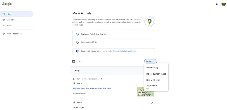 Xóa lịch sử tìm kiếm trên Google Maps - Ảnh 06