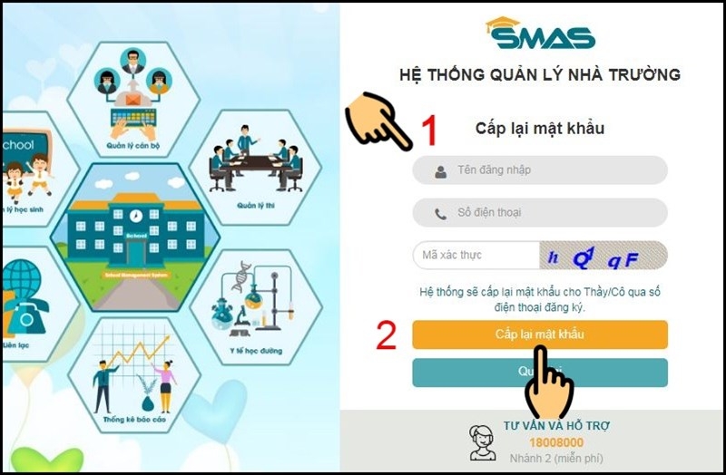 Cách cấp lại mật khẩu SMAS cho giáo viên (Ảnh 2)